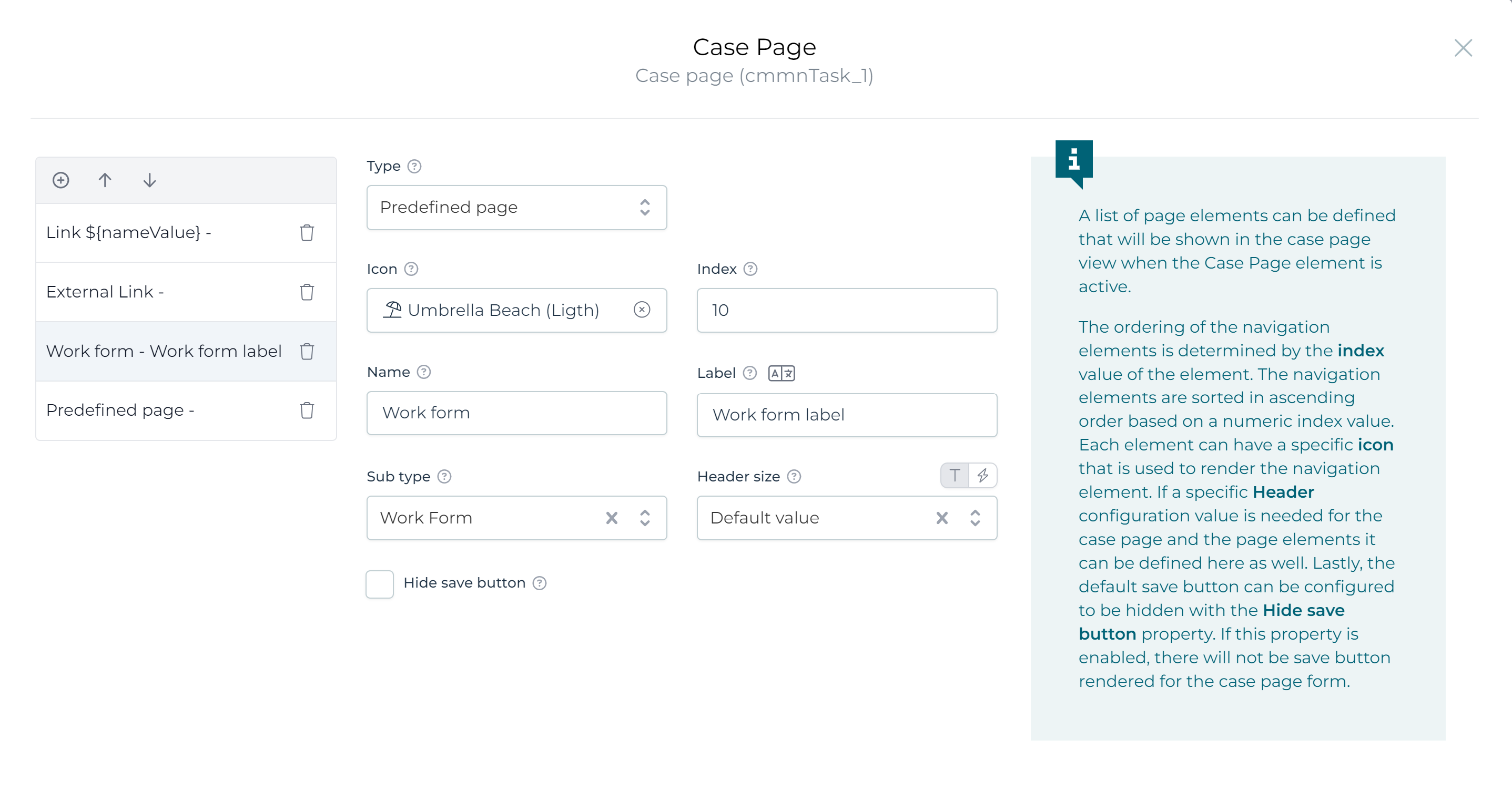 850 design page element details