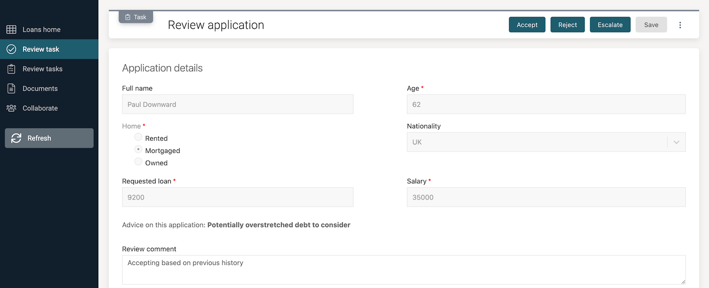 Loan Review Comment